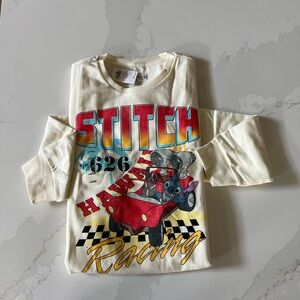 Stitch Racing Ivory Crewneck Shirt NWT Size L